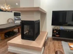 Knotty Alder Hearth and Mantle Installation in Detroit