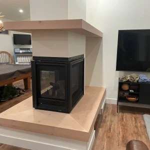 Knotty Alder Hearth and Mantle Installation in Detroit